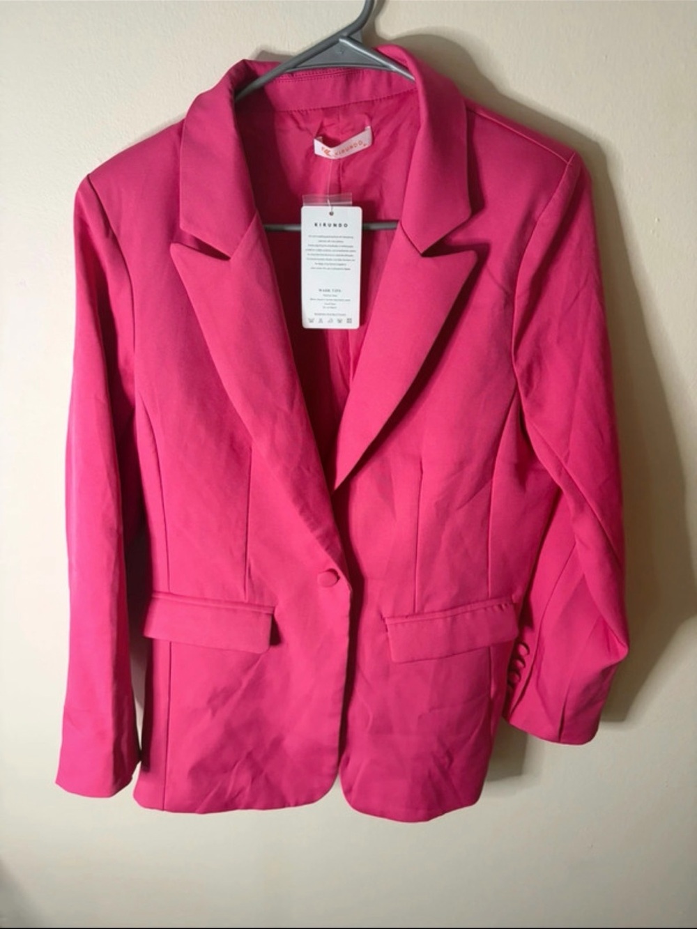 Women's Hot Pink Single-Button Blazer